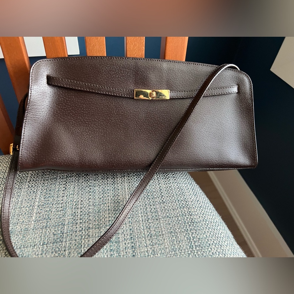 Furla Chocolate Brown Leather Clutch - Picture 10 of 11